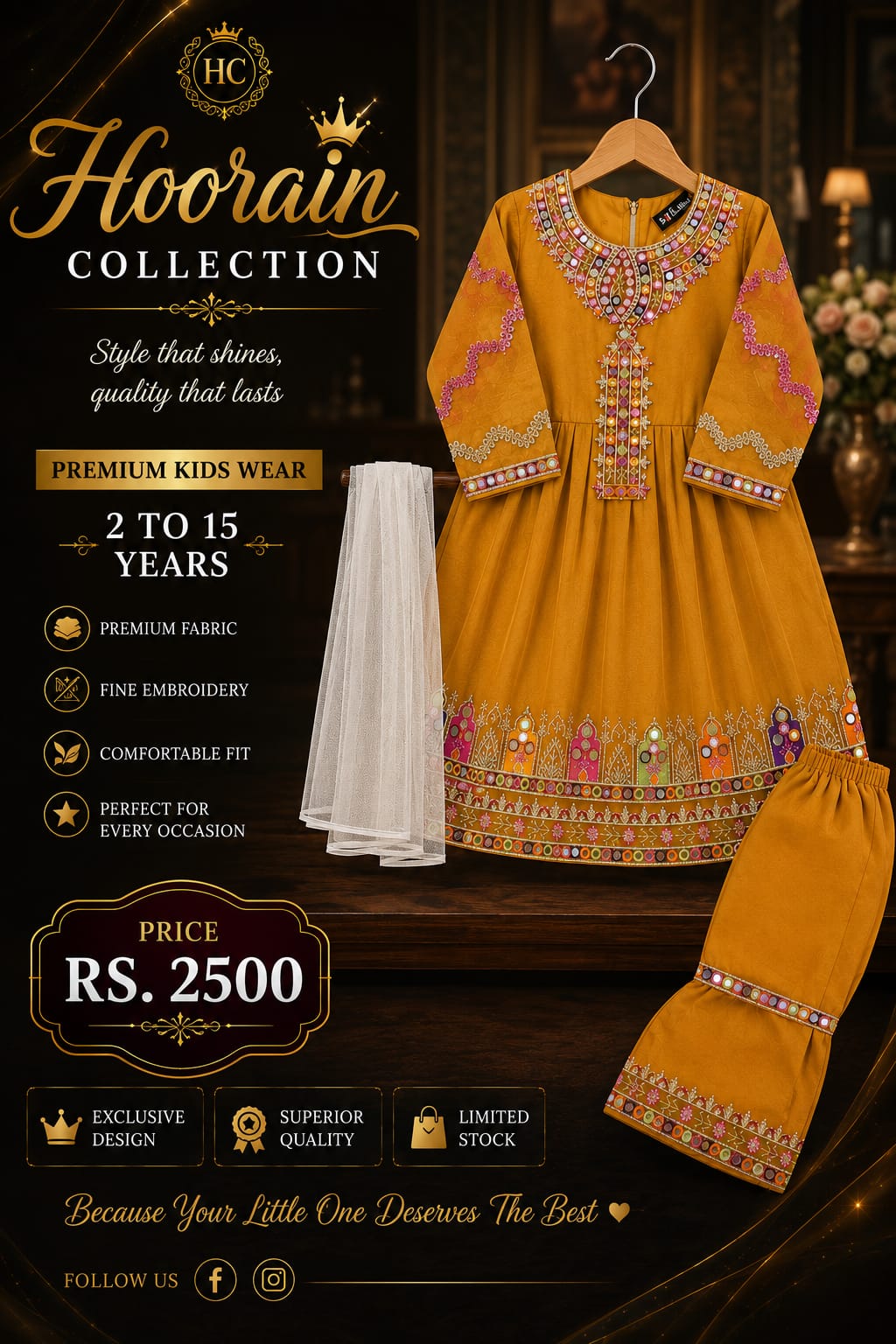 Chiffon frock with sharara