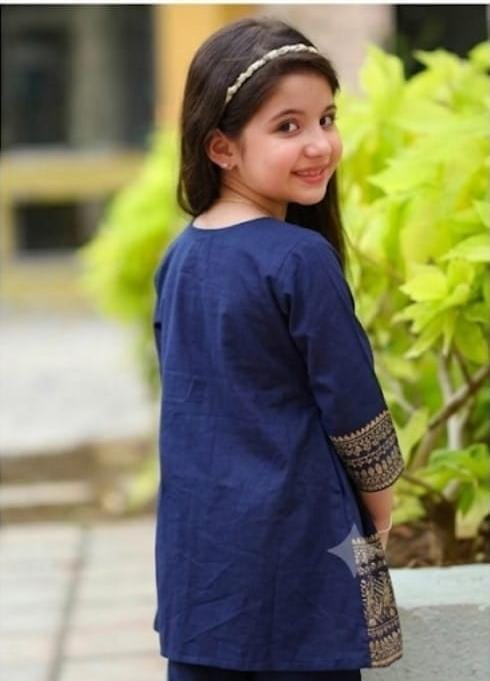 Beautiful Girls frock with embroided capri trouser